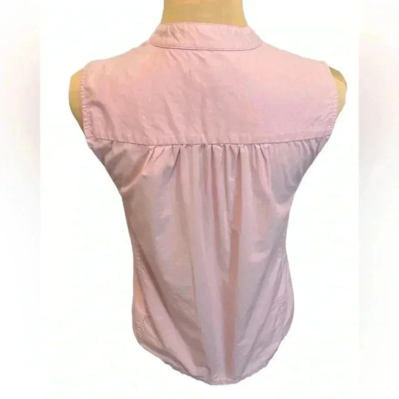 J. Crew Womens Blouse Size 2 Pink Tassel Tie V Neck Embroidered Tank Top In EUC. - Picture 3 of 9
